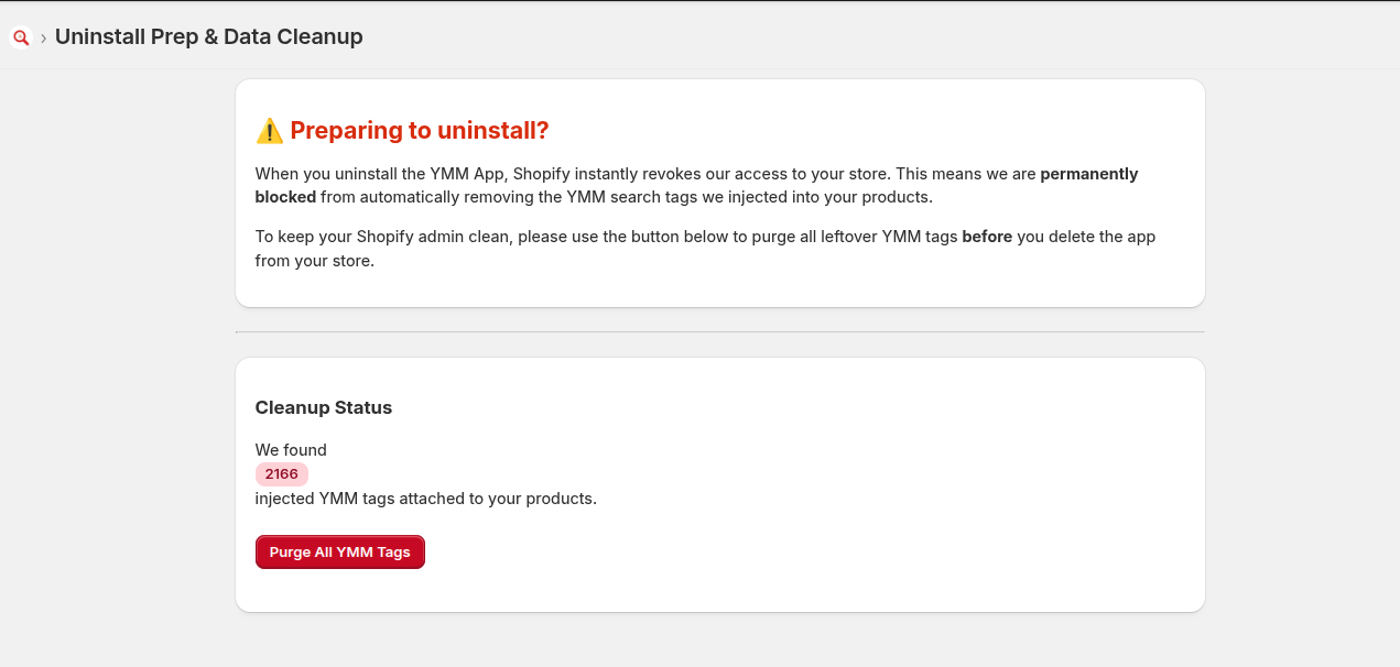 Uninstall Prep & Data Cleanup