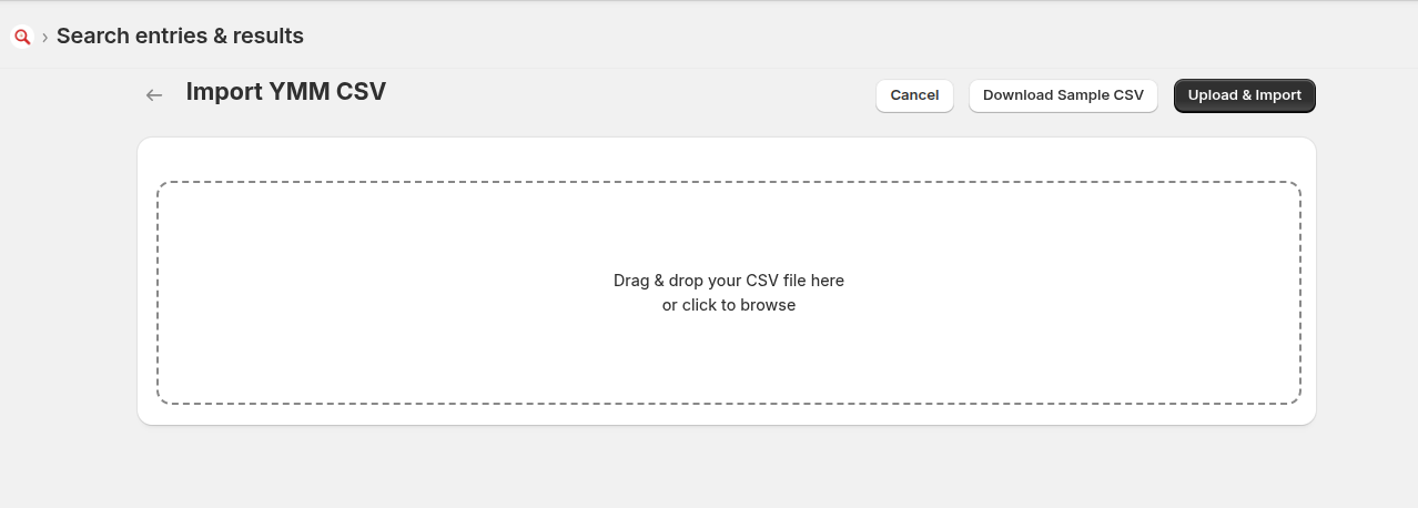Import YMM CSV